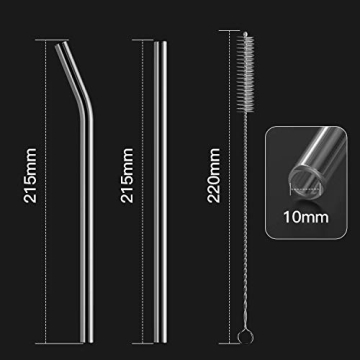 HeykirHome 8-Pack Reusable Glass Straws for Smoothies