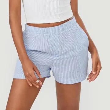 Stylish JINZIYINZI Y2K Plaid Lounge Shorts for Summer