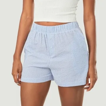 Stylish JINZIYINZI Y2K Plaid Lounge Shorts for Summer