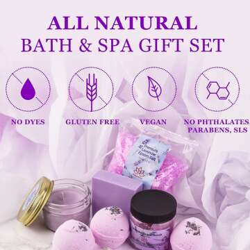 Organic Lavender Spa Gift Basket for Her