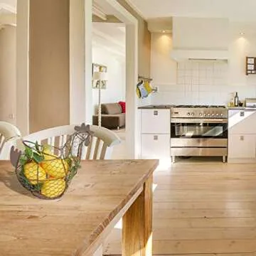 Rustic Chicken Wire Egg Basket for Home Kitchen Decor