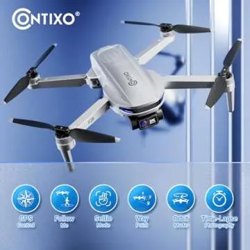 Contixo F28 2K Camera Drone for Adults - Foldable FHD Video with GPS Control and Selfie Mode, Follow...