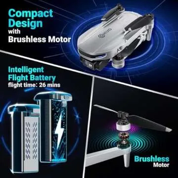 Contixo F28 2K Camera Drone for Adults - Foldable FHD Video with GPS Control and Selfie Mode, Follow Me, Way Point, Orbit Mode, Up to 2 x 23 Mins Flight Time with Carrying Case, No Need FAA