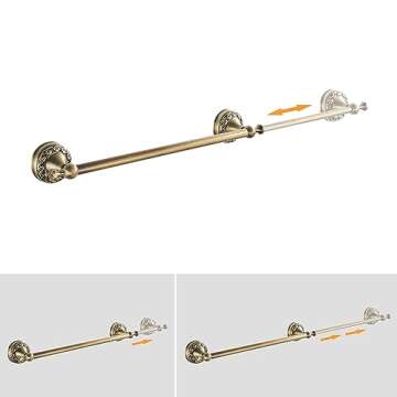 Antique Bronze Adjustable Towel Bar for Stylish Bathrooms