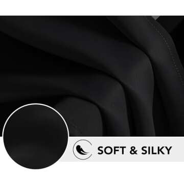 Deconovo Blackout Curtains for Bedroom–Thermal Insulated, Noise-Reducing, Energy-Efficient Drapes for Privacy & Soundproofing–Ideal for Parents, Seniors–42W x 63L Inch, Black, 2 Panels