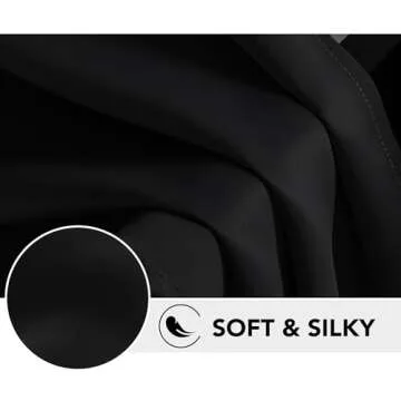 Deconovo Blackout Curtains for Bedroom–Thermal Insulated, Noise-Reducing, Energy-Efficient Drapes for Privacy & Soundproofing–Ideal for Parents, Seniors–42W x 63L Inch, Black, 2 Panels