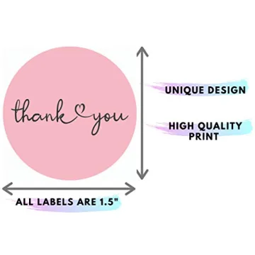 CLEVER SIGNS Thank You Stickers - 500 Pink Stickers Roll