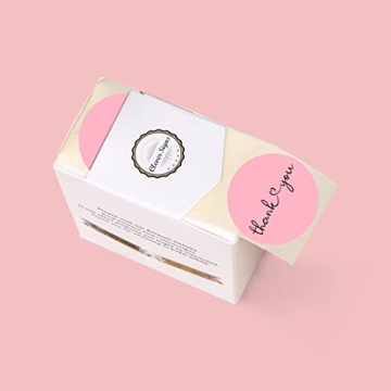 CLEVER SIGNS Thank You Stickers - 500 Pink Stickers Roll