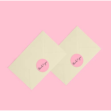 CLEVER SIGNS Thank You Stickers - 500 Pink Stickers Roll