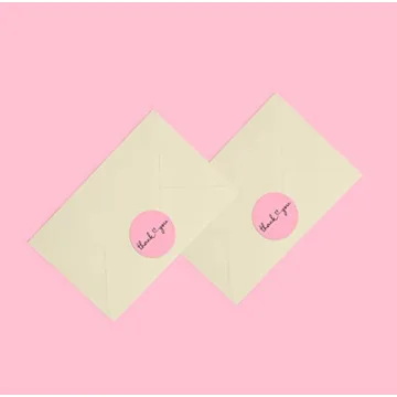 CLEVER SIGNS Thank You Stickers - 500 Pink Stickers Roll