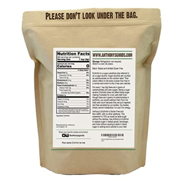 Anthony's Erythritol Granules 5 lb Non-GMO Sweetener