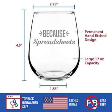 Funny Stemless Wine Glass for Accountants - 17 Oz Gift