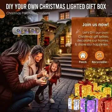 TISEJOY Lighted Christmas Gift Boxes with Remote Control
