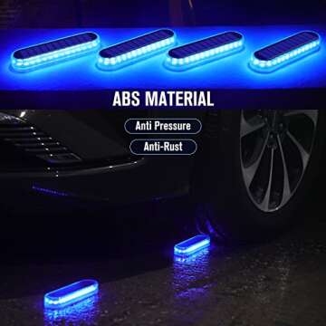 Honalia Solar Dock Lights Outdoor Waterproof IP68, Driveway Lights Solar Powered 6 Pack, Blue Solar Deck Lights Warning Concrete Step Lights for Driveway Deck Stairs Marine Dock Runway