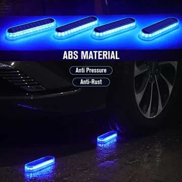 Honalia Solar Dock Lights Outdoor Waterproof IP68, Driveway Lights Solar Powered 6 Pack, Blue Solar Deck Lights Warning Concrete Step Lights for Driveway Deck Stairs Marine Dock Runway