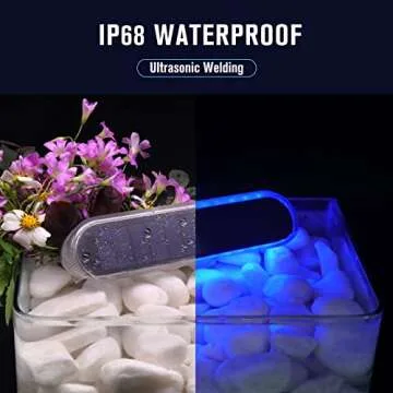 Honalia Solar Dock Lights Outdoor Waterproof IP68, Driveway Lights Solar Powered 6 Pack, Blue Solar Deck Lights Warning Concrete Step Lights for Driveway Deck Stairs Marine Dock Runway