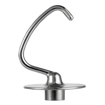Lawenme Stainless Steel Dough Hook Attachment for KitchenAid 4.5-5 Quart Tilt-Head Stand Mixer, K45D...