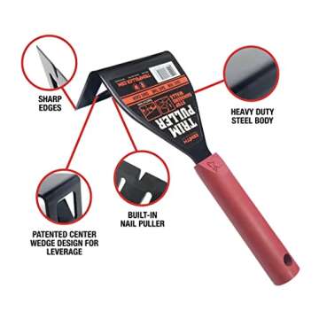 Zenith by Danco Trim Puller ZN700001, Pry Bar, Wrecking Bar, Crowbar Multi-Tool for Baseboard, Moldi...