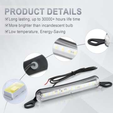 LivTee License Plate LED Light, Extremely Bright Assembly for Trailer UTV ATV Truck RV Boat, Xenon White(6000K)