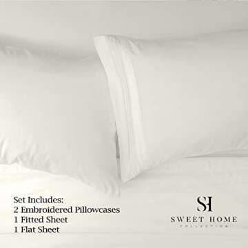 1500 Supreme Collection King Sheet Sets Ivory - Luxury Hotel Bed Sheets and Pillowcase Set for King ...
