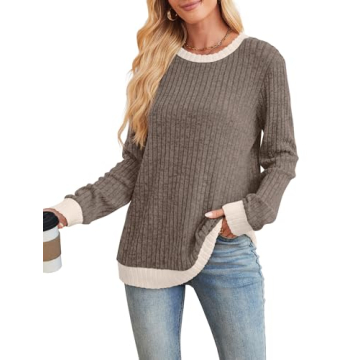 Sampeel Women's Long Sleeve Shirts - Fall Lightweight Sweaters for Fashion