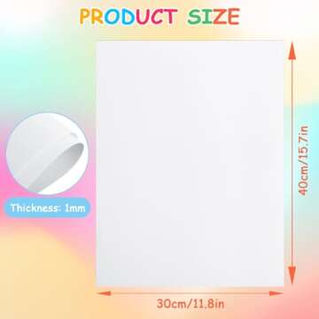 ABuff 40PCS White EVA Foam Sheets 1mm Thick 15.7 x 11.8 Inch Handcraft Foam Paper for Crafts and Arts, EVA Foam Sheets for Card Making, Crafts DIY Projects, Classroom, Scrapbooking