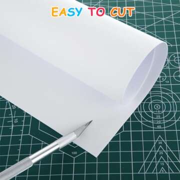 ABuff 40PCS White EVA Foam Sheets 1mm Thick 15.7 x 11.8 Inch Handcraft Foam Paper for Crafts and Arts, EVA Foam Sheets for Card Making, Crafts DIY Projects, Classroom, Scrapbooking