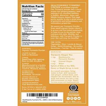 Healthworks Turmeric Powder (32 Ounces / 2 Pounds) | Ground Raw Organic | Curcumin & Antioxidants | Keto, Paleo, Vegan, Non-GMO