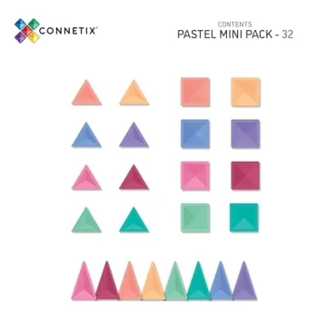 Connetix Pastel Mini Pack 32 Magnetic Tiles Creative Play