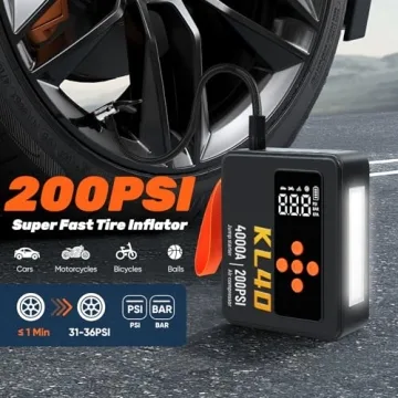 Multi-Function Jump Starter with Air Compressor and Power Bank