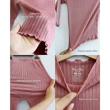 VAENAIT BABY Kids Girls Long Sleeve Modal Sleepwear Pajamas 2pcs Set Shirring Pink 12-18 Months