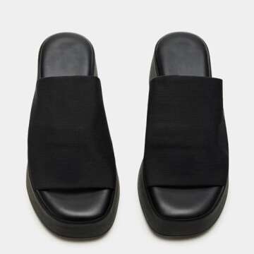 DOBOYG Platform Sandals for Women, Slip On Peep Toe Wedge Heeled Sandals Beach Slides