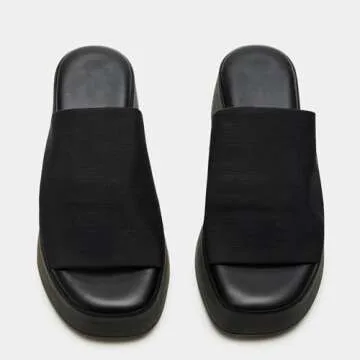 DOBOYG Platform Sandals for Women, Slip On Peep Toe Wedge Heeled Sandals Beach Slides