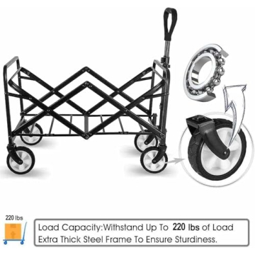 Heavy Duty Collapsible Folding Wagon for Outdoor Use