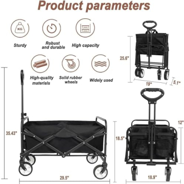 Heavy Duty Collapsible Folding Wagon for Outdoor Use