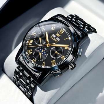 OLEVS Mens Automatic Watches - Luxury Mechanical Stainless Steel Timepieces