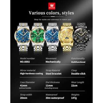 OLEVS Mens Luxury Automatic Watch - Stylish & Waterproof