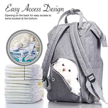 Stylish BabyX Classic Diaper Backpack - Grey for Parents