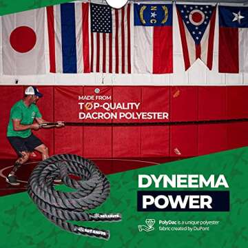 SGT KNOTS Twisted Battle Rope - Weighted Exercise Rope for Strength Training, CrossFit, Battling, Climbing & the Gym (1" x 30ft)