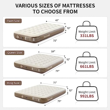 Naturehike King Size Air Mattress with Built-in Pump