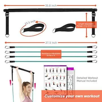 Artoflifer Pilates Bar Kit - Portable Full Body Workout
