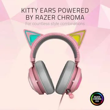 Razer Kraken Kitty RGB Gaming Headset - Quartz Pink