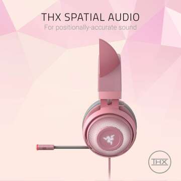 Razer Kraken Kitty RGB Gaming Headset - Quartz Pink