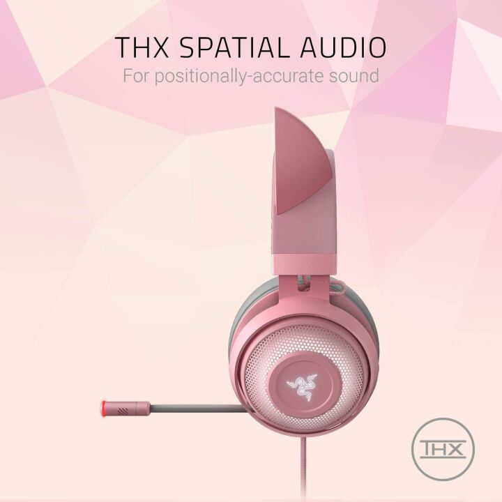 Razer Kraken Kitty RGB Gaming Headset - Quartz Pink