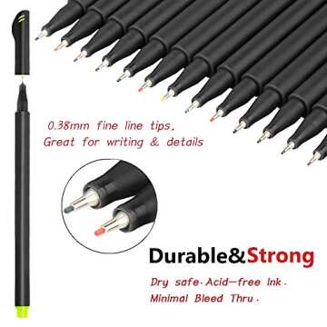 36 Colors Journal Planner Pens, Colored Fine Point Markers Drawing Pens Porous Fineliner Pen for Writing Note Taking Calendar Agenda Coloring - Art School Office Supplies