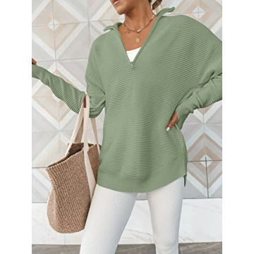 Stylish ANRABESS Women's Half Zip Pullover Sweater