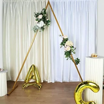 Efavormart 8 Ft Gold Triangular Wedding Arch for Decoration