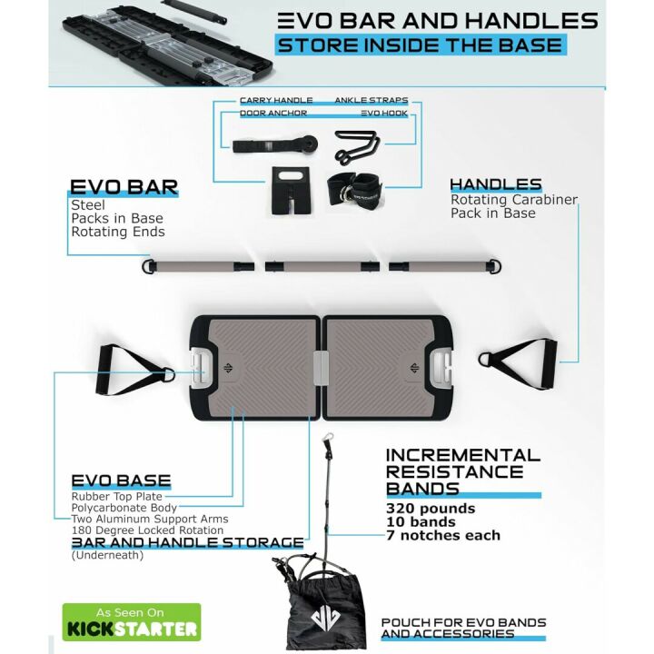 EVO Portable Gym Equipment for Home & Travel Fitness