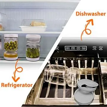 Homnoble Pickle and Olive Hourglass Jar with Strainer Flip for Pickle Juice Separator from Wet and Dry, Upgrade Food-grade ABS Lid and BPA Free Hourglass Jar for Airtight Storage