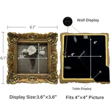 Stylish CISOO Vintage 4x4 Picture Frame for Home Decor